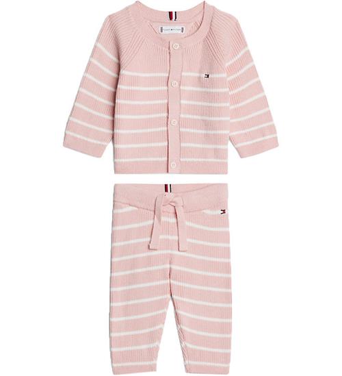 Se Tommy Hilfiger Tommy Hilfiger GaveÃ¦ske - Cardigan/Bukser - Strik - Soft Rose St ved KidsWorld