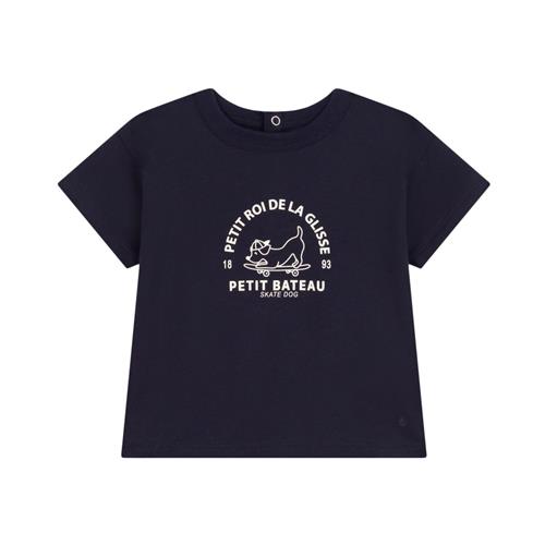 Petit Bateau Baby T-shirt Med Tryk Navyblå | Marine blå | 12 months