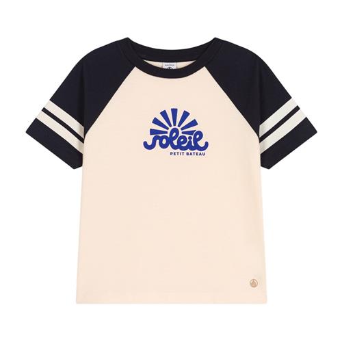 Petit Bateau Kontrastfarvet T-shirt Cremefarvet |  | 4 years