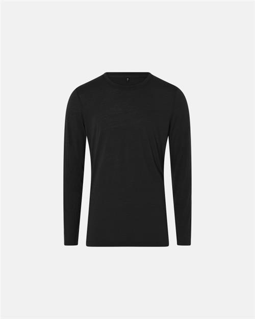 Langærmet t-shirt | 100 merino uld | Sort