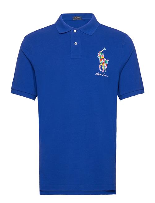 Se Polo Ralph Lauren Classic Fit Big Pony Mesh Polo Shirt Polo Ralph Lauren Blue ved Booztlet