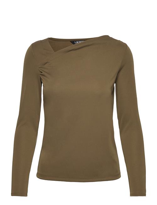 Lauren Ralph Lauren Asymmetrical Stretch Jersey Top Lauren Ralph Lauren Khaki