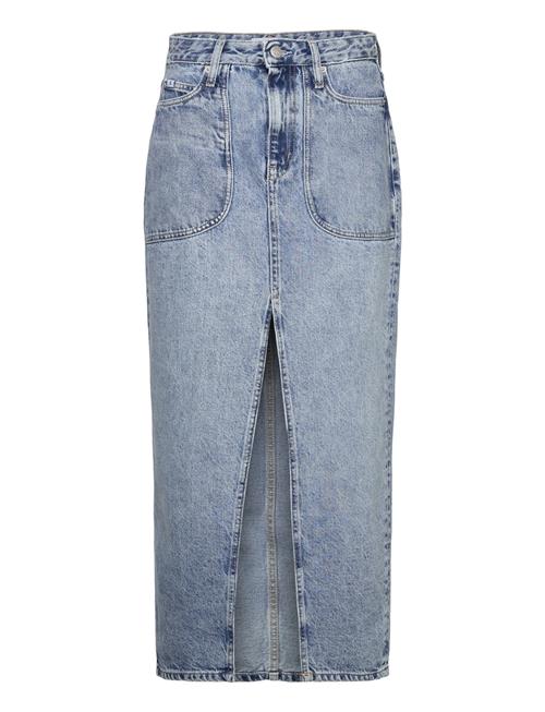 Calvin Klein Jeans Front Split Maxi Denim Skirt Calvin Klein Jeans Blue