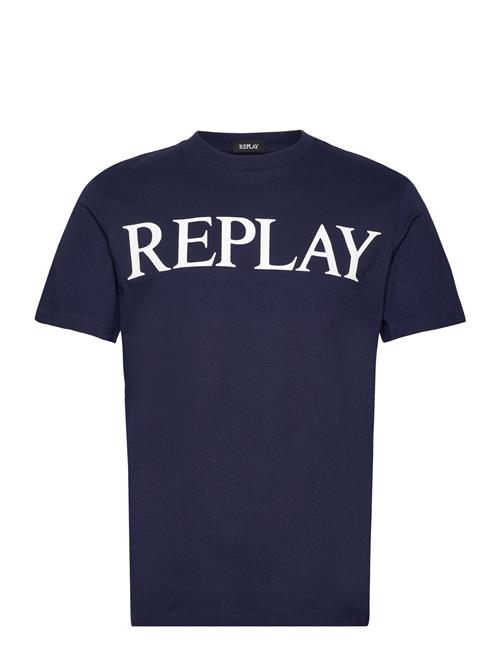 Se Replay T-Shirt Regular Pure Logo Replay Navy ved Booztlet