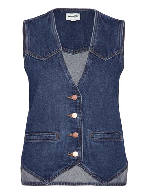 Se Wrangler Slim Vest Wrangler Blue ved Booztlet