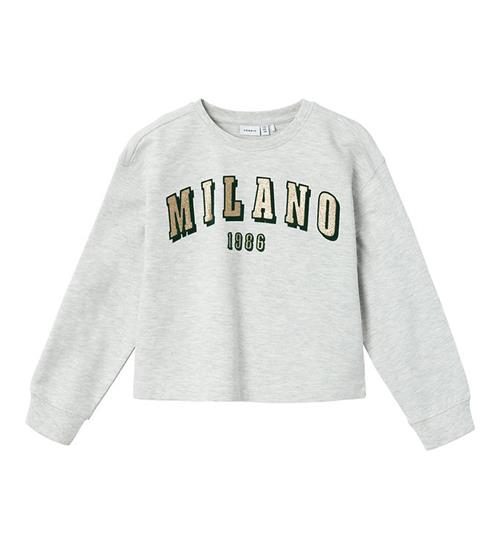 Name It Name It Sweatshirt - Cropped - NkfLosefine - Light Grey Melange