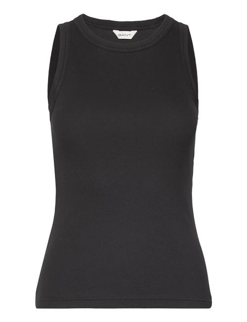 Se GANT High Neck Rib Tank Top GANT Black ved Booztlet