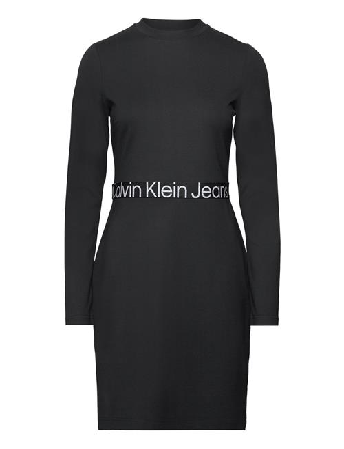 Calvin Klein Jeans Logo Elastic Milano Ls Dress Calvin Klein Jeans Black