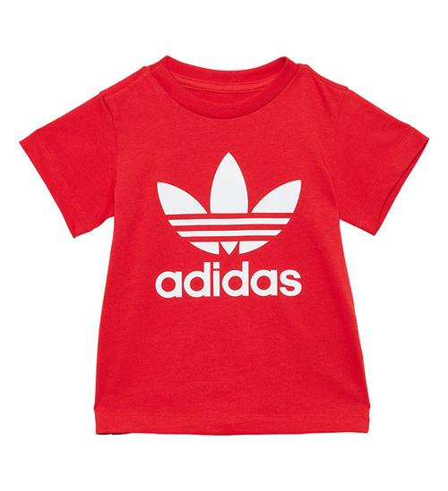 Se adidas Originals T-shirt - Trefoil - RÃ¸d/Hvid ved KidsWorld