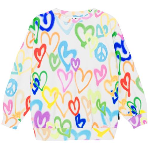 Molo GOTS Monti Sweatshirt Variety Hearts | Hvid | 104 cm