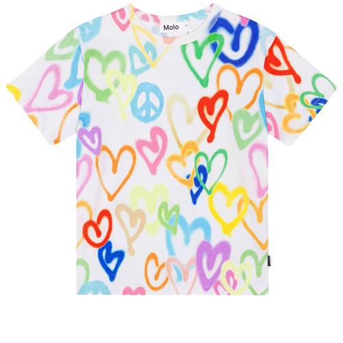 Se Molo GOTS Riley T-shirt Variety Hearts | Hvid | 128 cm ved Babyshop