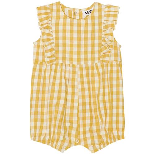 Se Molo Felicia Romper Honey Check | Gul | 86 cm ved Babyshop