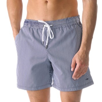 Mey Badebukser Beachport Swim Shorts Hvid/Blå polyester Large Herre