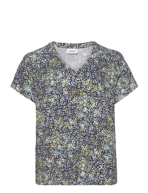 Se Fransa Curve Fpfloral Tee 1 Fransa Curve Navy ved Booztlet