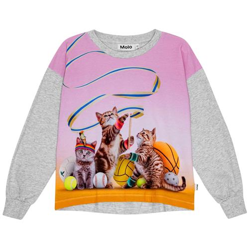 Molo GOTS Reniza Langærmet T-shirt Sporty Cats | Lyserød | 104 cm