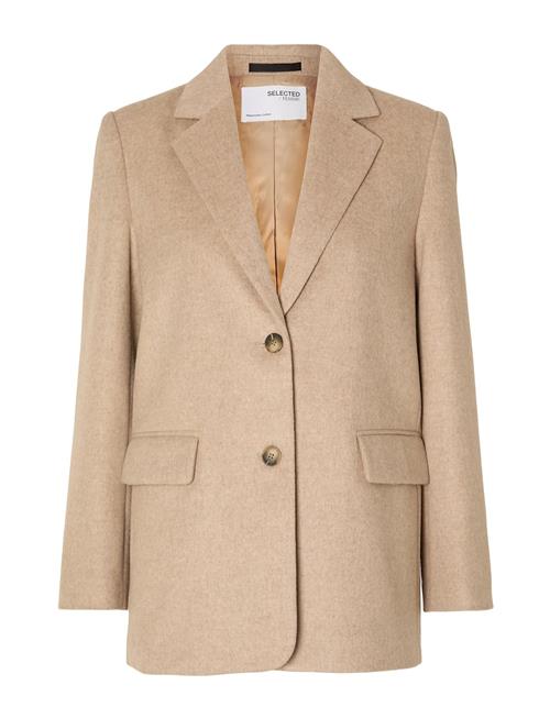 Se Selected Femme Slfsasja Wool Blazer B Selected Femme Beige ved Booztlet