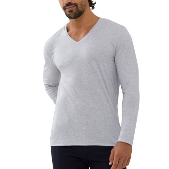 Se Mey Dry Cotton Colour Long Sleeves Gråmelerad Small Herre ved Timarco