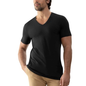 Se Mey Dry Cotton Colour V Neck T-Shirt Sort Small Herre ved Timarco