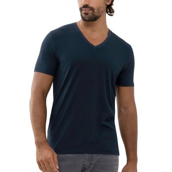 Se Mey Dry Cotton Colour V Neck T-Shirt Mørkblå Large Herre ved Timarco