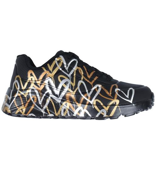 Skechers Skechers Sko - Girls Uno Lite - Metallic Love - Black/Gold