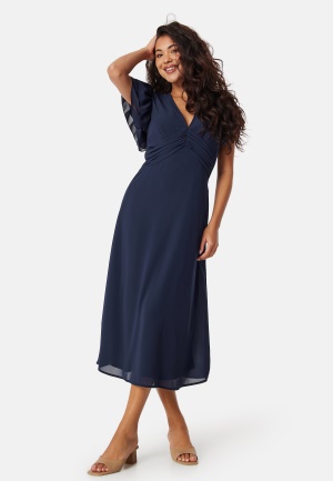 Se Bubbleroom Occasion Vallie Midi Dress Dark blue 36 ved Bubbleroom