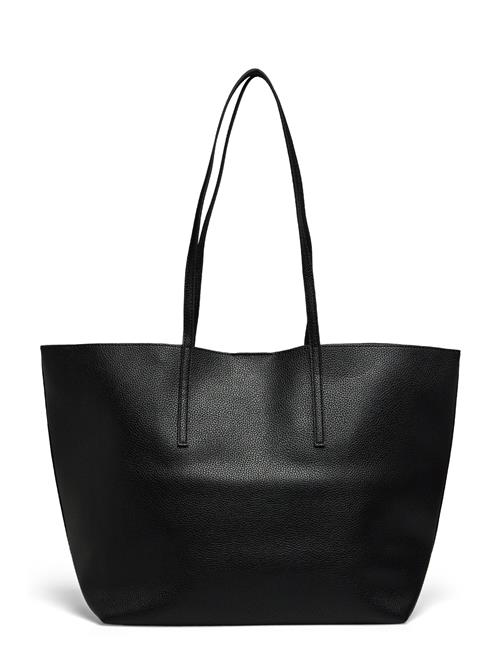 Se Mango Pebbled Effect Shopper Bag Mango Black ved Booztlet