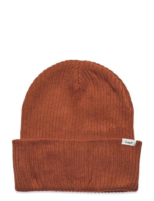 Se Lee Jeans Ribbed Beanie Lee Jeans Brown ved Booztlet