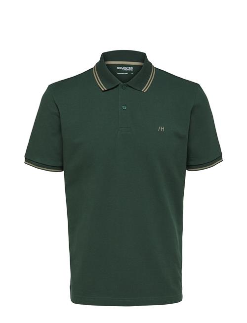 Se Selected Homme Slhdante Sport Ss Polo Noos Selected Homme Green ved Booztlet