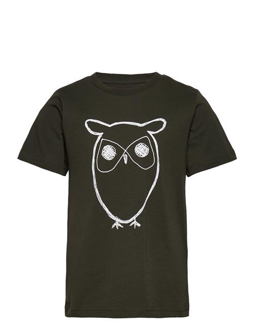 Regular Big Owl T-Shirt - Gots/Vega Knowledge Cotton Apparel Black