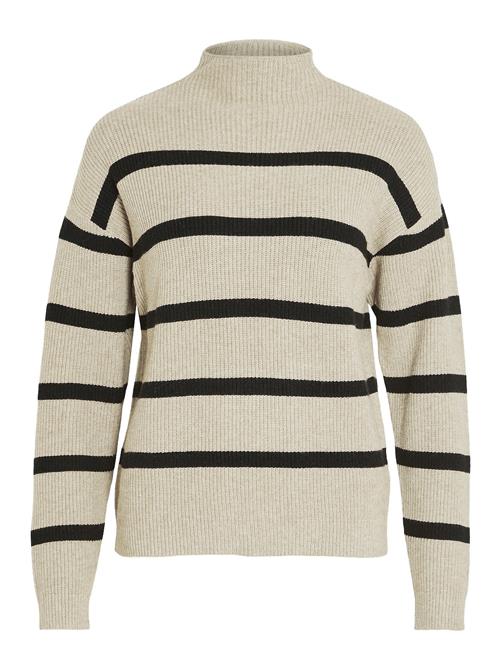 Vila Viril Mockneck L/S Knit Rib Top 2- Noos Vila Beige