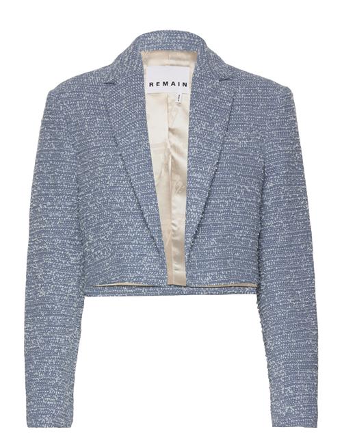 Se REMAIN Birger Christensen Bold Weave Short Blazer REMAIN Birger Christensen Blue ved Booztlet