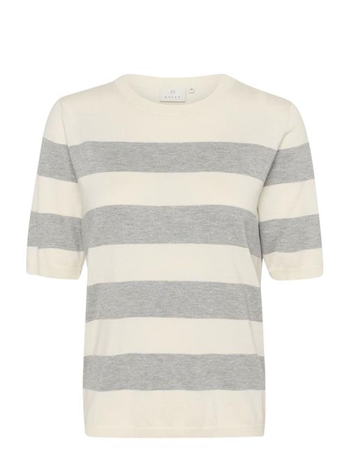 Se Kaffe Kalizza Striped Knit Kaffe Grey ved Booztlet