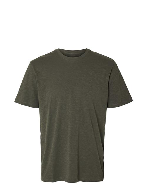 Selected Homme Slhaspen Slub Ss O-Neck Tee Noos Selected Homme Green