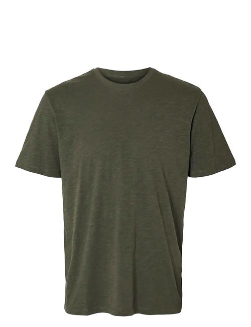 Slhaspen Slub Ss O-Neck Tee Noos Selected Green