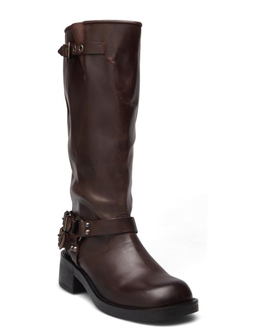 Biaharper Bikerboot Pull Up Leather Bianco Brown