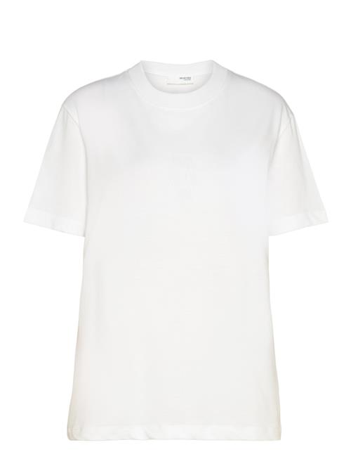 Se Slfaria Ss Embroidery Tee Selected White ved Booztlet