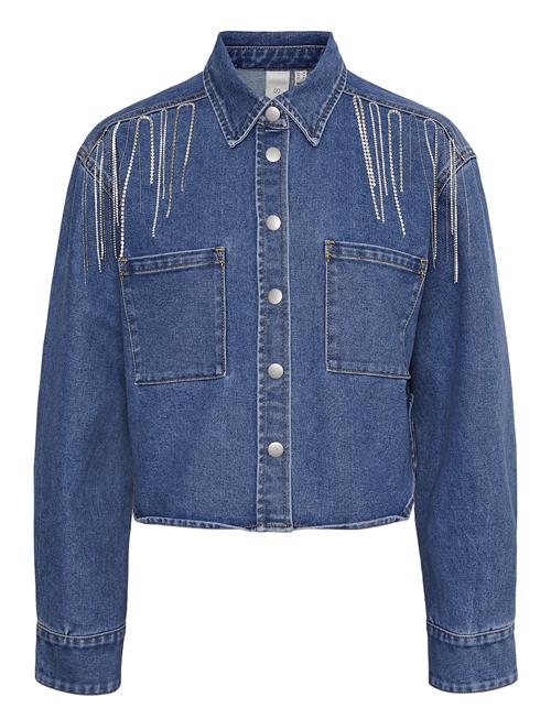 YAS Yasconnelly Ls Fringe Shacket S. - Fest YAS Blue