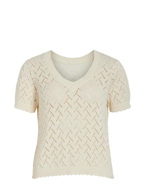 Vila Viseldine Rev Short S/S Knit Top/R Vila Cream