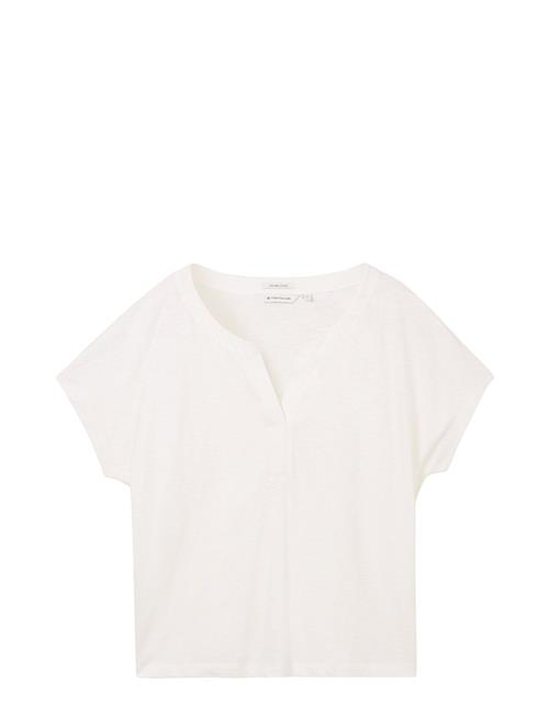 Se Tom Tailor T-Shirt With Pleats Tom Tailor White ved Booztlet