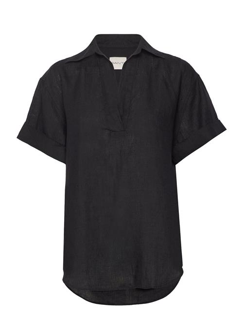 Rel Linen Popover Ss Shirt GANT Black