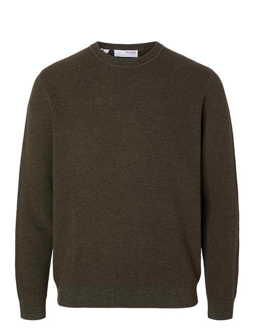 Selected Homme Slhross Ls Knit Structure Crew Neck Noos Selected Homme Green