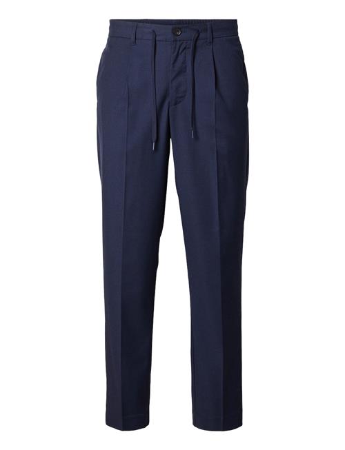 Se Selected Homme Slh190-Reg Tapered Leroy Pleat Pant Noos Selected Homme Navy ved Booztlet