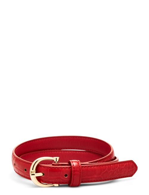 Mango Crocodile Effect Belt Mango Red