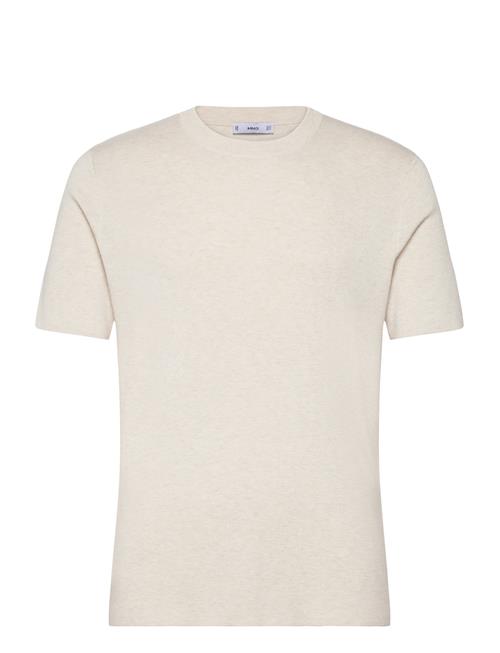 Mango Knit Cotton T-Shirt Mango Cream