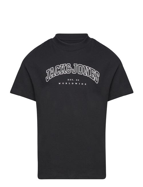 Se Jack & Jones Jjecaleb Varsity Tee Ss O-Neck Noos Jnr Jack & J S Black ved Booztlet