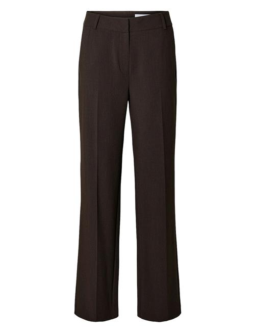 Se Selected Femme Slfrita Mw Wide Pant Mel Noos Selected Femme Brown ved Booztlet