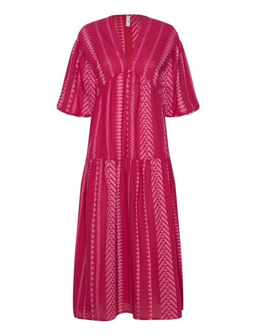 Mango Geometric Print Midi Dress Mango Pink