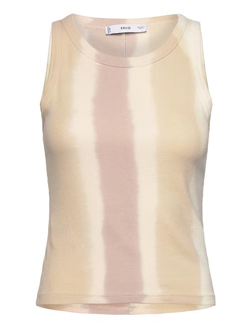 Se Mango Tie-Dye Ribbed Top Mango Cream ved Booztlet