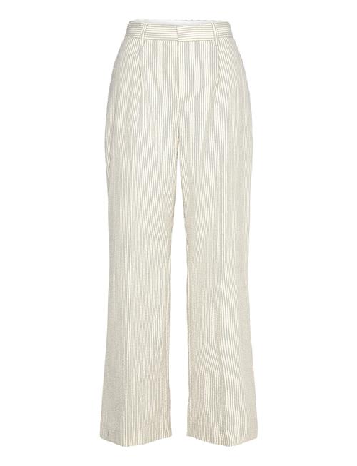 Mango Straight Striped Trousers Mango Cream