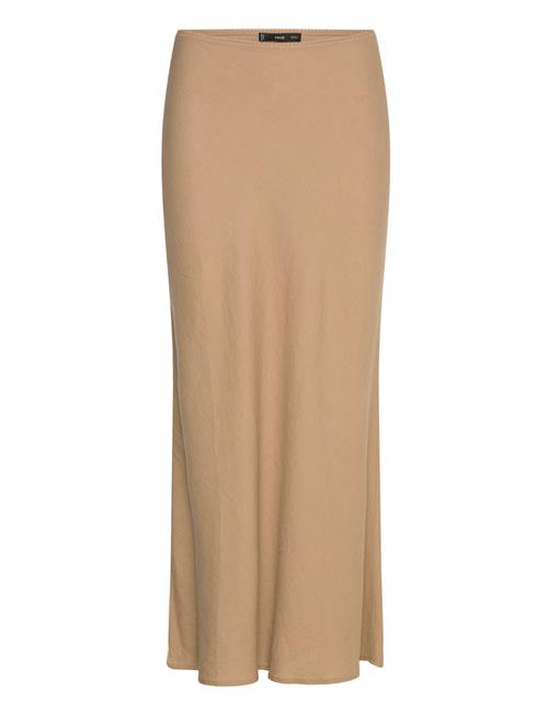 Mango Long Linen Skirt Mango Beige